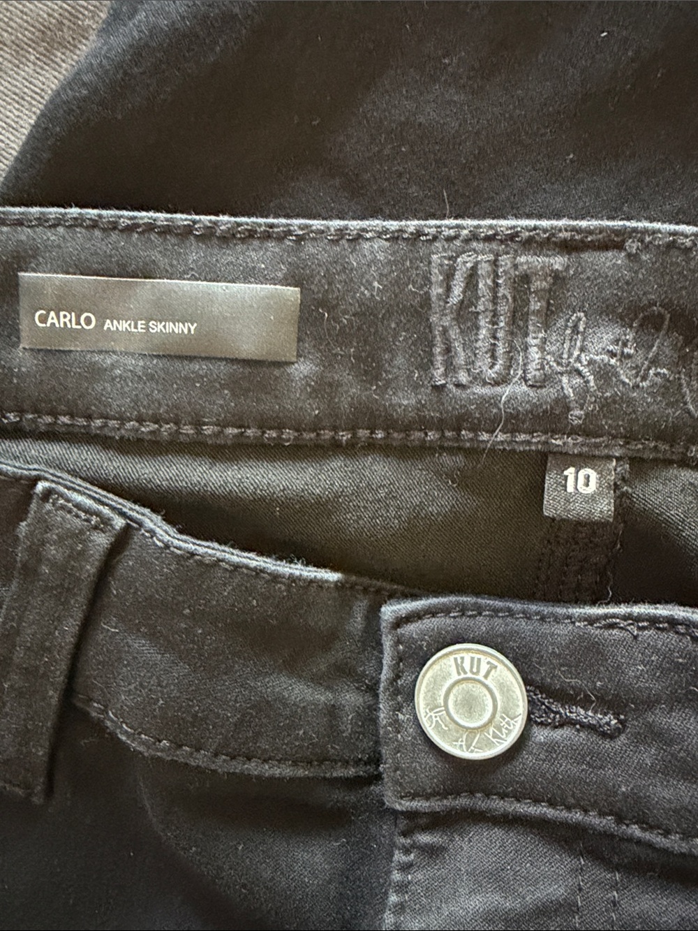 NWT Kut From the Kloth Carlo Ankle Skinny Stretch Black size 10 - Picture 6 of 7